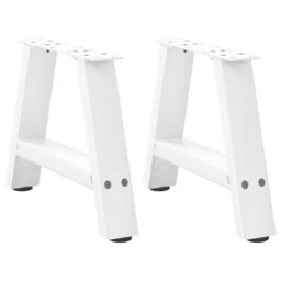Berkfield Home Coffee Table Legs A-Shaped 2 pcs White¬†30x(30-31) cm Steel in White - thumbnail 1