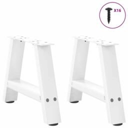 Berkfield Home Coffee Table Legs A-Shaped 2 pcs White¬†30x(30-31) cm Steel in White - thumbnail 3