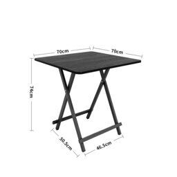 Living and Home Black Folding Wooden Table for Indoor Outdoor Champing - thumbnail 8