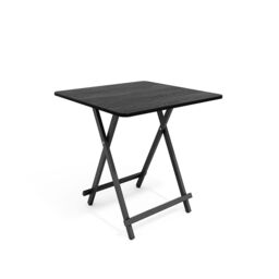 Living and Home Black Folding Wooden Table for Indoor Outdoor Champing - thumbnail 5