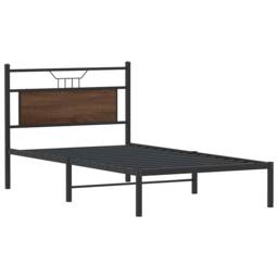 Berkfield Home Decorative Bed Frame without Mattress Brown Oak 107x203 cm Engine - thumbnail 1