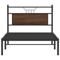 Berkfield Home Decorative Bed Frame without Mattress Brown Oak 107x203 cm Engine - thumbnail 6