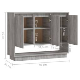 Berkfield Home Sideboard Grey Sonoma 97x31x75 cm Engineered Wood - Size: 97 x 31 x 75 cm - thumbnail 8