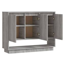 Berkfield Home Sideboard Grey Sonoma 97x31x75 cm Engineered Wood - Size: 97 x 31 x 75 cm - thumbnail 6