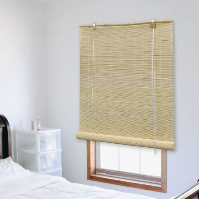 Berkfield Home Roller Blind Bamboo 140x220 cm Natural in Brown - image 1
