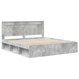 Berkfield Home Bed Frame with Headboard Concerte 180 x 200 cm Solid Pine Wood in Grey - thumbnail 4