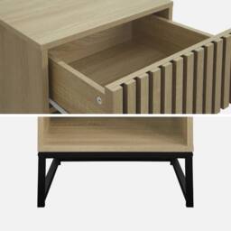 sweeek Pair Of Contemporary Bedside Tables With Wood Decor in Light Brown - thumbnail 4