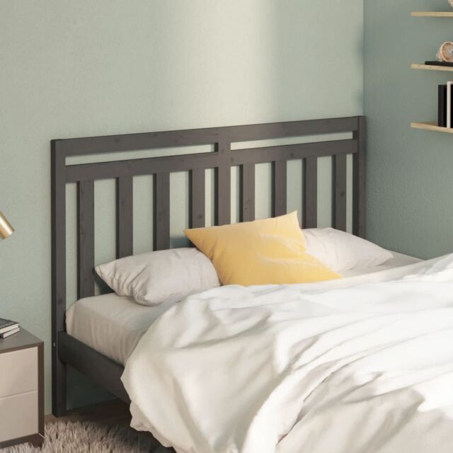 Berkfield Home Bed Headboard Grey 166x4x100 cm Solid Wood Pine - Size: 166 x 4 x 100 cm - image 1
