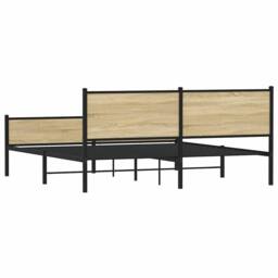 Berkfield Home Metal Bed Frame without Mattress Sonoma Oak 180x200 cm Super King in Brown - thumbnail 7