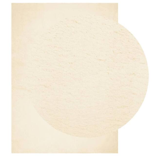 Berkfield Home Rug HUARTE Short Pile Soft & Washable Cream 140x200 cm - Size: Medium - image 1