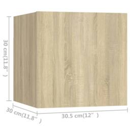 Berkfield Home 4 Piece TV Cabinet Set Sonoma Oak Engineered Wood in Light Tan - thumbnail 6