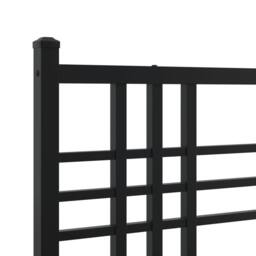 Berkfield Home Metal Bed Frame without Mattress with Headboard Black 193x203cm - Size: 193x203 cm - thumbnail 7