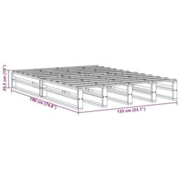 Berkfield Home Modern Bed Frame without Mattress Wax Brown 135x190 cm Double Sol - thumbnail 9