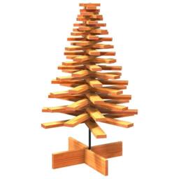 Berkfield Home Wooden Christmas Tree for Decoration Wax Brown 100 cm Solid Wood Pine - thumbnail 5