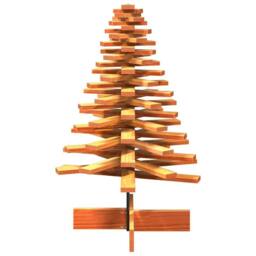 Berkfield Home Wooden Christmas Tree for Decoration Wax Brown 100 cm Solid Wood Pine - thumbnail 4