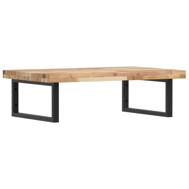 Berkfield Home Basin Shelf Wall Mounted Steel & Solid Wood Acacia in Brown - image 1