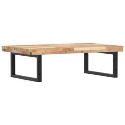 Berkfield Home Basin Shelf Wall Mounted Steel & Solid Wood Acacia in Brown - thumbnail 6