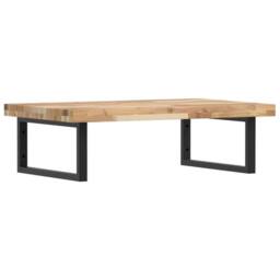 Berkfield Home Basin Shelf Wall Mounted Steel & Solid Wood Acacia in Brown