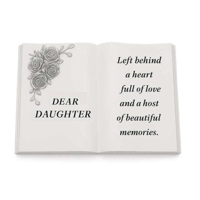 David Fischhoff 3D Graveside Memorial Rose White Book Ornament - Daughter - image 1