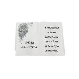 David Fischhoff 3D Graveside Memorial Rose White Book Ornament - Daughter - thumbnail 3