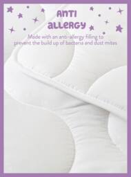 Slumberdown Little Slumbers Anti Allergy 4 Tog Cot Bed Duvet in White - thumbnail 4