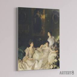 "Artery8 The Wyndham Sisters Portrait Sargent Canvas Wall Art Print - Size: W12"" x H16""" - thumbnail 2