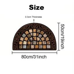 EONLION 3PCS Outdoor Door Mat Slate in Brown - Size: 100 cm x 110 cm - thumbnail 2