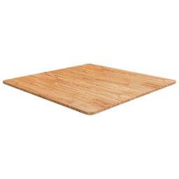 Berkfield Home Square Table Top Light Brown 80x80x1.5cm Treated Solid Wood Oak - Size: 80x80x1.5 cm - thumbnail 1