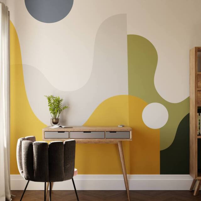 Superfresco Easy The Wave Yellow Print To Order 3m x 2.8m Mural - image 1