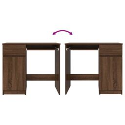 Berkfield Home Desk Brown Oak 86x49x76 cm Engineered Wood - Size: 86 x 49 x 76 cm - thumbnail 9