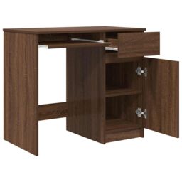 Berkfield Home Desk Brown Oak 86x49x76 cm Engineered Wood - Size: 86 x 49 x 76 cm - thumbnail 5