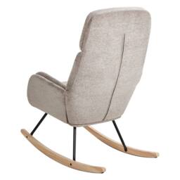 Wyld and Coco Taupe Fabric Rocking Chair - Rubberwood Frame with Metal Legs in Beige - thumbnail 5
