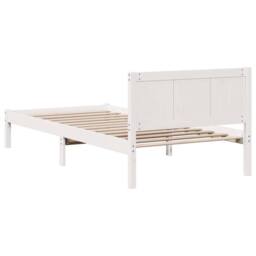 Berkfield Home White White Wood Bed Frame White Wood 100 x 200 cm Durable - thumbnail 7