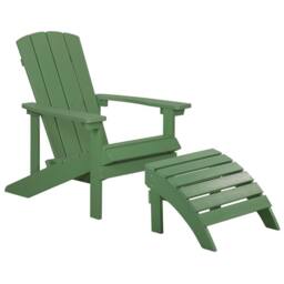 Wyld and Coco Evergreen Outdoor Chair with Integrated Footstool - Matt Green - thumbnail 2