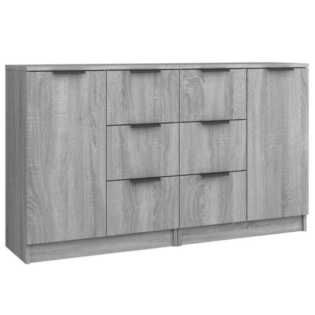 Berkfield Home Sideboards 2 pcs Grey Sonoma 60x30x70 cm Engineered Wood - Size: 60 x 30 x 70 cm - image 1