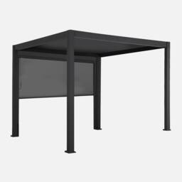 sweeek Louvered Pergola Aluminium 3 X 3m V2 + 3m Blind in Grey - thumbnail 2