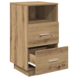 Berkfield Home Bedside Cabinet with 2 Drawers Artisan Oak 36x36x68 cm in Brown - Size: 36 x 36 x 68 cm - thumbnail 5