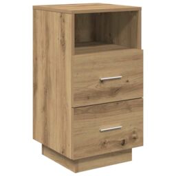 Berkfield Home Bedside Cabinet with 2 Drawers Artisan Oak 36x36x68 cm in Brown - Size: 36 x 36 x 68 cm - thumbnail 2
