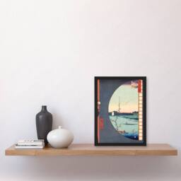 Artery8 Utagawa Hiroshige Framed Wall Art View From Suijin Shrine Massaki - Size: A4 - thumbnail 2
