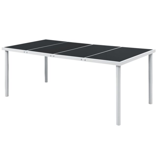 Berkfield Home Garden Table 190x90x74 cm Black Steel - Size: 190 x 90 x 74 cm - image 1