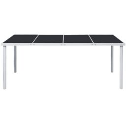 Berkfield Home Garden Table 190x90x74 cm Black Steel - Size: 190 x 90 x 74 cm - thumbnail 2