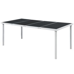 Berkfield Home Garden Table 190x90x74 cm Black Steel - Size: 190 x 90 x 74 cm - thumbnail 1