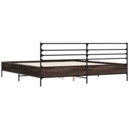 Berkfield Home Durable Bed Frame without Mattress Brown Oak 200x200 cm - thumbnail 6