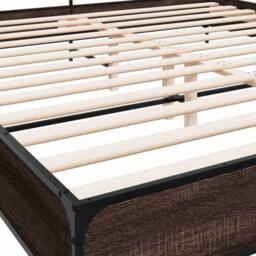 Berkfield Home Durable Bed Frame without Mattress Brown Oak 200x200 cm - thumbnail 7