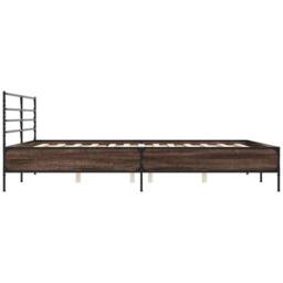 Berkfield Home Durable Bed Frame without Mattress Brown Oak 200x200 cm - thumbnail 5