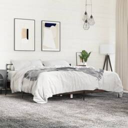 Berkfield Home Durable Bed Frame without Mattress Brown Oak 200x200 cm - thumbnail 2