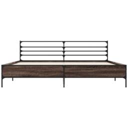 Berkfield Home Durable Bed Frame without Mattress Brown Oak 200x200 cm - thumbnail 4