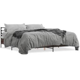 Berkfield Home Durable Bed Frame without Mattress Brown Oak 200x200 cm - thumbnail 3