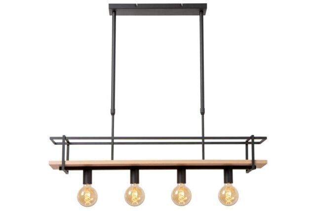 Lucide 'MILONGA' Dimmable Stylish Scandinavian Hanging Pendant Light 4xE27 in Black - image 1