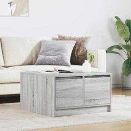 Berkfield Home Coffee Table with Drawers Grey Sonoma 70.5x70x40 cm - thumbnail 1